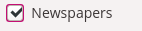 Checkbox "Newspapers"