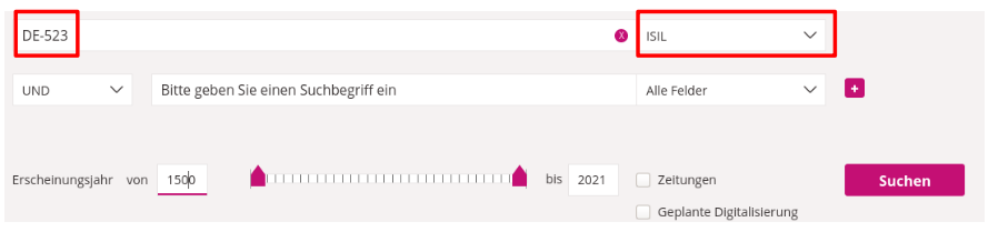 Suche nach dem ISIL "DE-523"